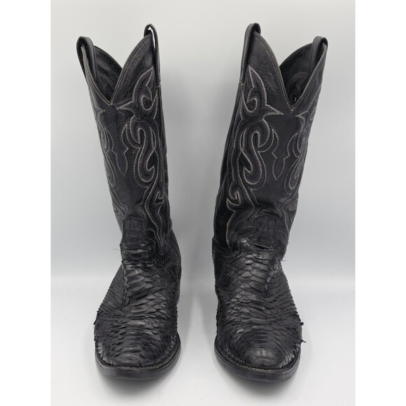 Dan Post Snake Skin Python Western Boots Cowboy Black Men’s Size 9.5 D main image 5